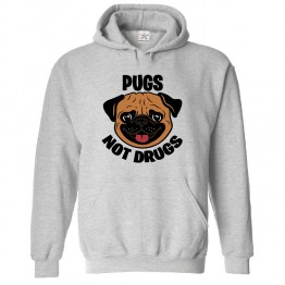 Pugs Not Drugs Classic Unisex Kids and Adults Pullover Hoodie For Dog Lovers